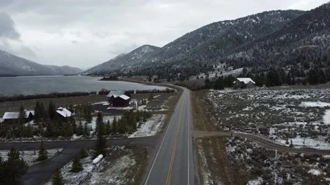 Mountain Town Road Stock Footage 170395421