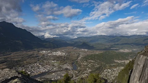 Mountain town Time Lapse (Squamish BC) Stock Footage 100202561
