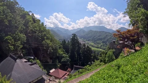 Mountain Townscape of Yamagata Prefecture Stock Footage 248747158