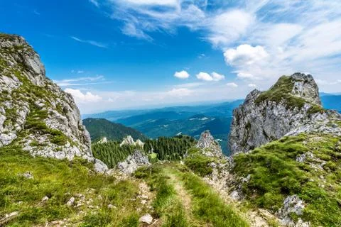 Mountain track in romania Stock Photos