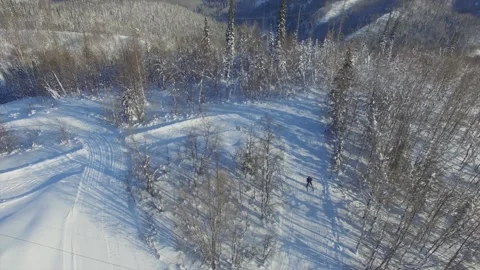 Mountain track for skiers Stock Footage 103310026