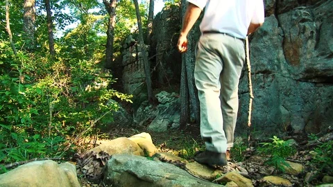 Mountain Trail Hiker Stock Footage 112660567