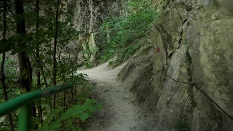 Mountain trail in Matka Canyon Video stock 173504606