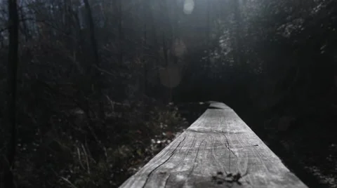 Mountain Trail Railing during a bright summer day Stock Footage 59760568