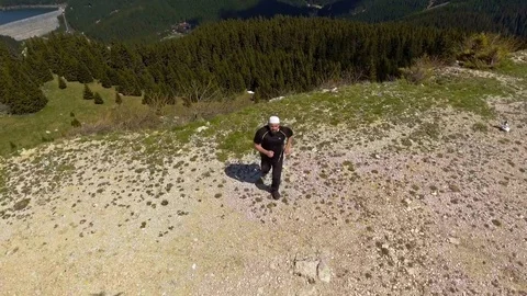 Mountain trail running man training Stock Footage 75944823
