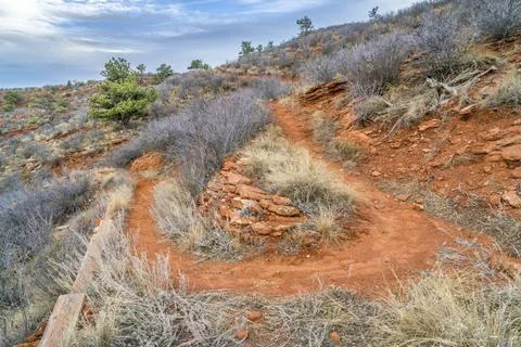 Mountain trail with switchbacks mountain trail with switchbacks in Red Mou... Stock Photos