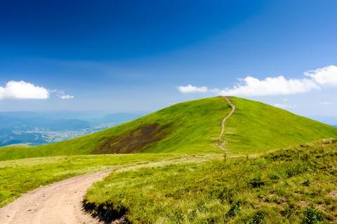Mountain trail to the top of the summit Stock Photos