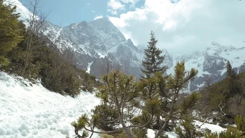 Mountain trail in the valley with a view of the mountains Stock Footage 109389491