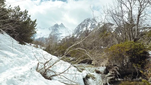 Mountain trail in the valley with the view of spring. Stock Footage 109389361