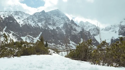 Mountain trail in the valley with the view of spring Stock Footage 109389541
