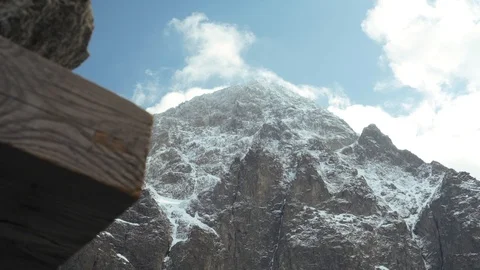 Mountain trail in the valley with the view of spring. A mountain stream Stock Footage 109389809