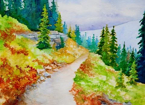 Mountain trails Stock Illustration