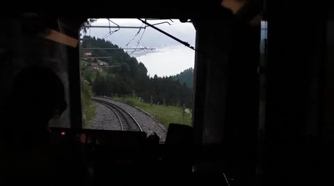 Mountain Train Inside Stock Footage 48632449
