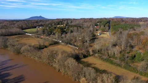 Mountain Train River Stock Footage 99805750