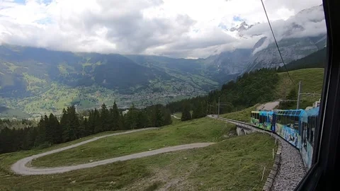 Mountain Train in Switzerland Stock Footage 169634667