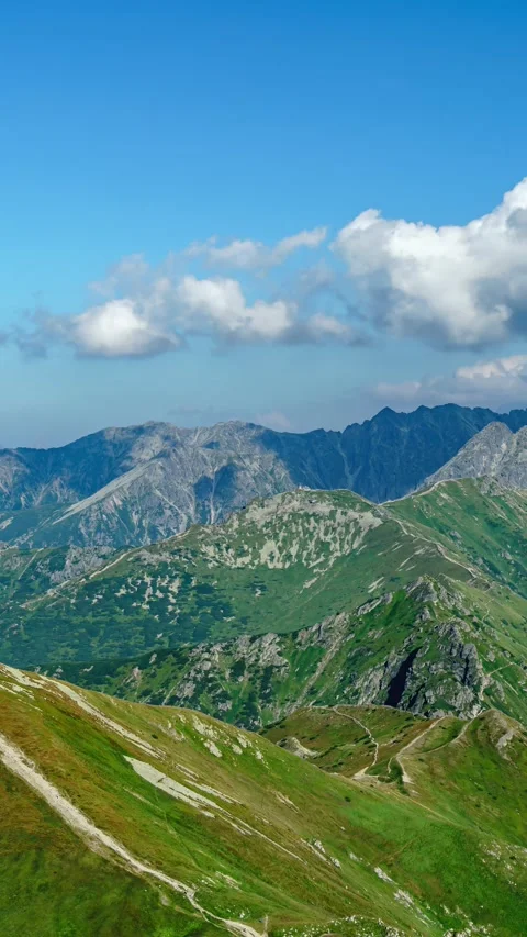Mountain Tranquility: Tatra Summer Vista Time-Lapse Stock Footage 309657560