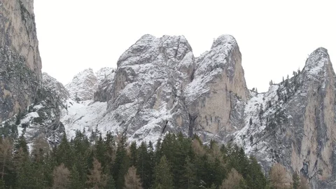 Mountain Trees Tree Snow Ice Winter Cold Video stock 128731065