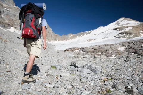 Mountain trekker Stock Photos