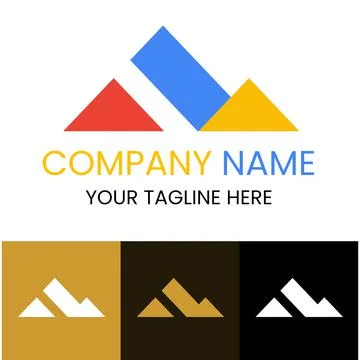 Mountain triangle simple logo, with colorful and fresh concept. Stock Illustration