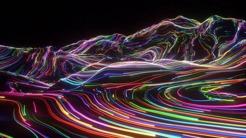 Mountain Trip Chroma Neon Lines UHD by OpticalFlowVideos Stock Footage