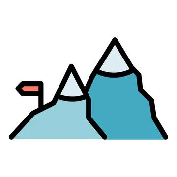 Mountain trip icon vector flat Illustrazione stock