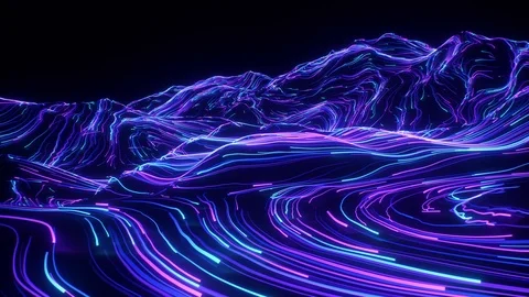 Mountain Trip UV Neon Lines UHD by OpticalFlowVideos Stock Footage 116012339
