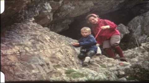 Mountain trip (vintage 8 mm amateur film) Stock Footage
