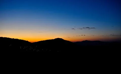Mountain on twilight Stock Photos