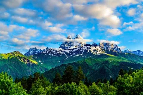 Mountain Ushba Stock Photos