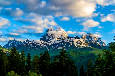 Mountain Ushba Stock Photos