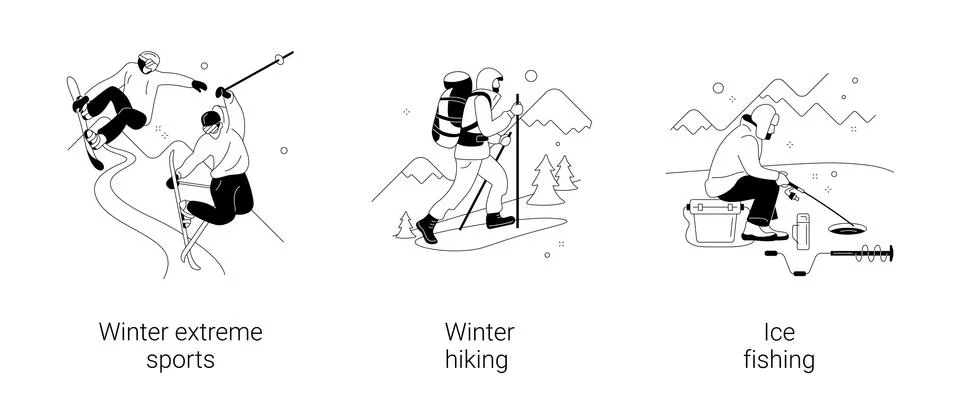 Mountain vacation abstract concept vector illustrations. Stock Illustration