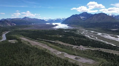 Mountain Valley in Alaska in Spring Stock Footage 217848982