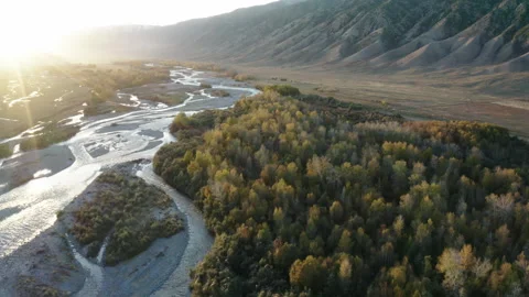 Mountain valley in autumn Stock Footage 163906325