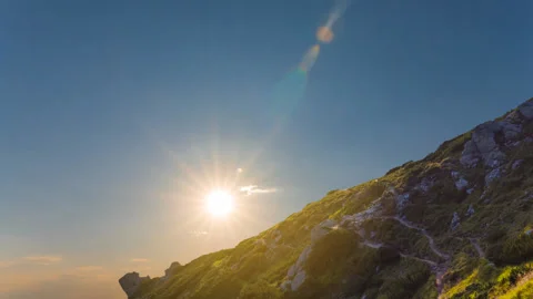 Mountain valley in a blue mist, time lapse scene Stock Footage 169245203