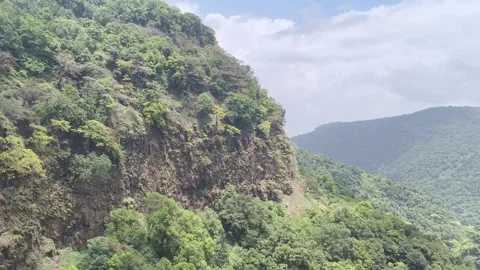 Mountain Valley Canyon Forested Cliffs Landscape Stock Footage 341010705