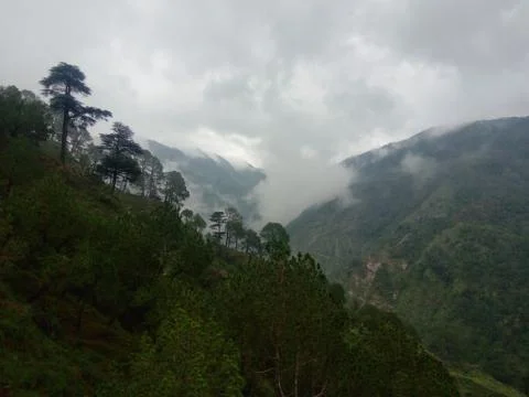 Mountain valley clouds Foto stock