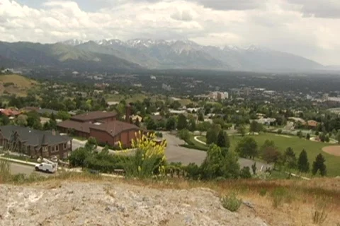 Mountain valley clouds time lapse Stock Footage 522583
