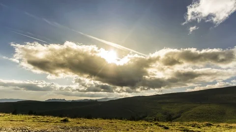 Mountain valley during sunset Stock Footage 95083635