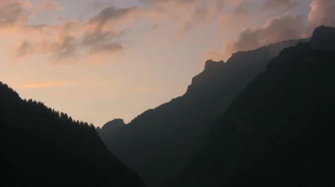 Mountain Valley Dusk Video stock 1013200