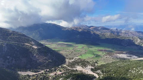 Mountain valley farmland. Stock Footage 320244652