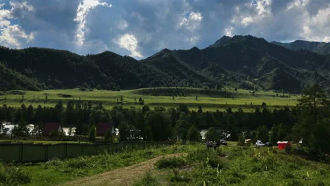 A mountain valley 库存影片 93033639