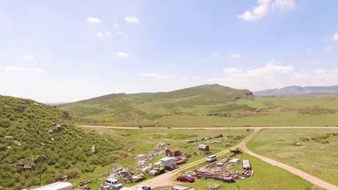 Mountain Valley Hover Color Corrected 4K Stock Footage 100208277