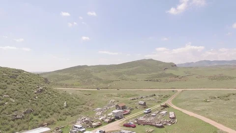 Mountain Valley Hover Flat 4K Stock Footage 100208276