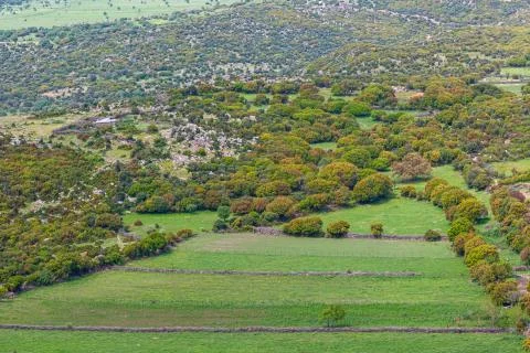 Mountain valley landscape Stock Photos