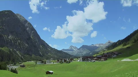 Mountain Valley  Of Lech, Austria Stock-Footage 53238399