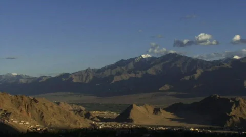 Mountain valley to monastery pan Stock Footage 268333