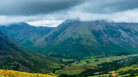 Mountain Valley Pan Time Lapse Video stock 78719544