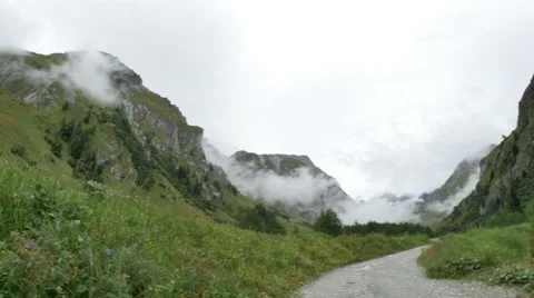 Mountain Valley Panoramic View Grossglockner Stock Footage 57321927