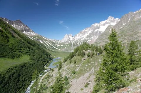 Mountain valley Stock Photos