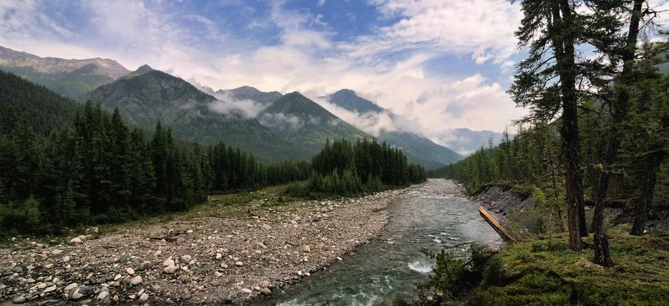 Mountain valley Stock Photos